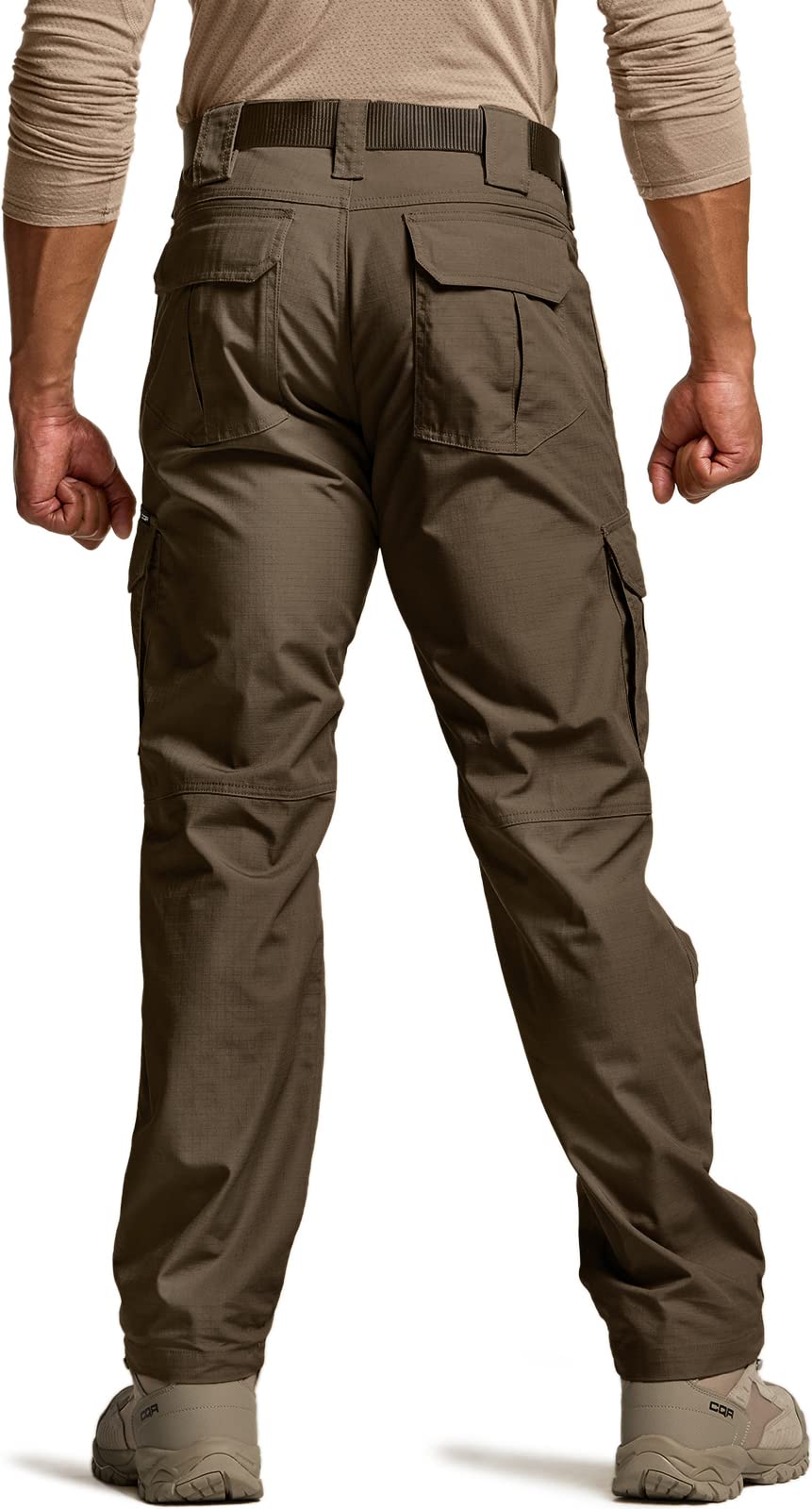 CQR Men's Tactical Pants, Water Resistant Ripstop Cargo Pants, Lightweight EDC Work Hiking Pants, Outdoor Apparel, Duratex Mag Pocket Tundra, 38W x 30L