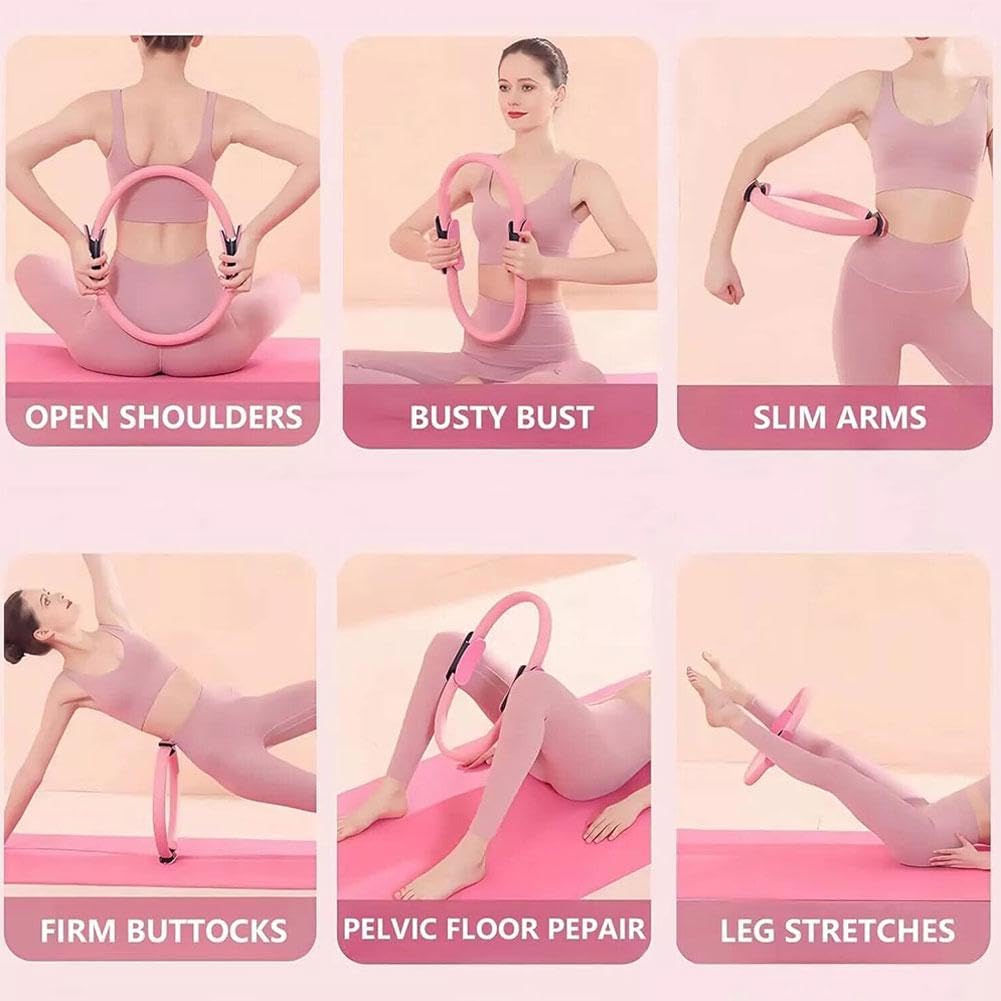 11Pcs Yoga Sets for Women Pilates at Home Equipment, Pilates Essentials Kit for Women, Magic Ring Booty Bands for Working Out Glutes Yoga Ball Resistance Band Yoga Bands for Stretching