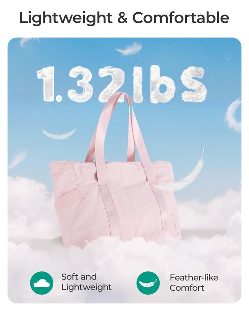 BAGSMART Tote Bag for Women with Zipper, Gym tote with Compartments, Work Tote Nurse Dance Yoga Bag for Travel