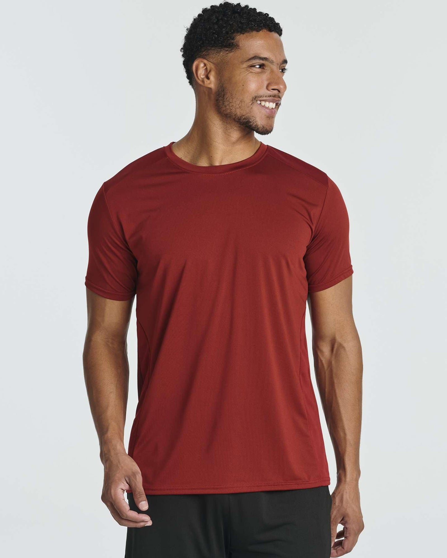 Real Essentials 5 Pack: Men's Dry-Fit Short Sleeve Crew Neck T Shirts Fitness Running Gym Workout Cool Exercise Athletic Tee, Set 18, Small