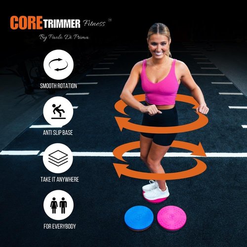 Core Trimmer Fitness 12" Waist Twisting Board for Exercise, Large Twisting Disc with Non-Slip Bottom, Ab Twister Board for Slimming and Strengthening Abs Hips & Thights Core Strength Training Full Body Toning Exercise Blue