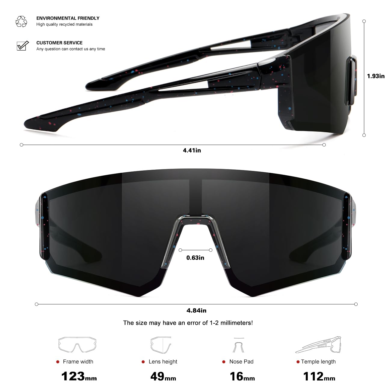SEKKAF Youth Baseball Sunglasses for Boys Girls Age 6-12 Softball Cycling Sports Sunglasses for Kids Lightweight Frame