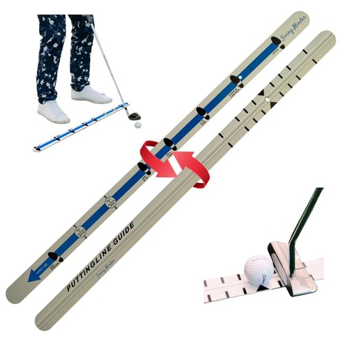 Swing Minder Putting Rail & Golf Stance Training Aid 2-in-1 | Golf Alignment & Putting Ruler 36 Inches with Carrying Case