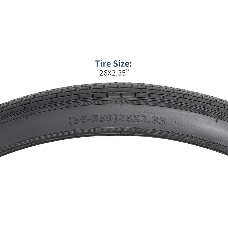 26x2.35 Inch Cruiser Bike Tires (2PCS) Black02 – Folding, Butyl Rubber, 90kg Load