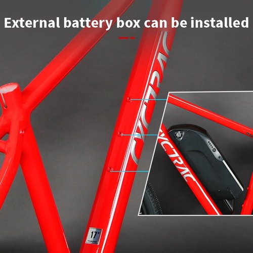HIMALO 27.5er 29er E-Bike Frame 15''/17''/19'' Enduro Mountain Bike Frame External Battery Case QR 135mm E-Bike Frame for Rear/Mid Drive Motor(Black,29 * 19'')