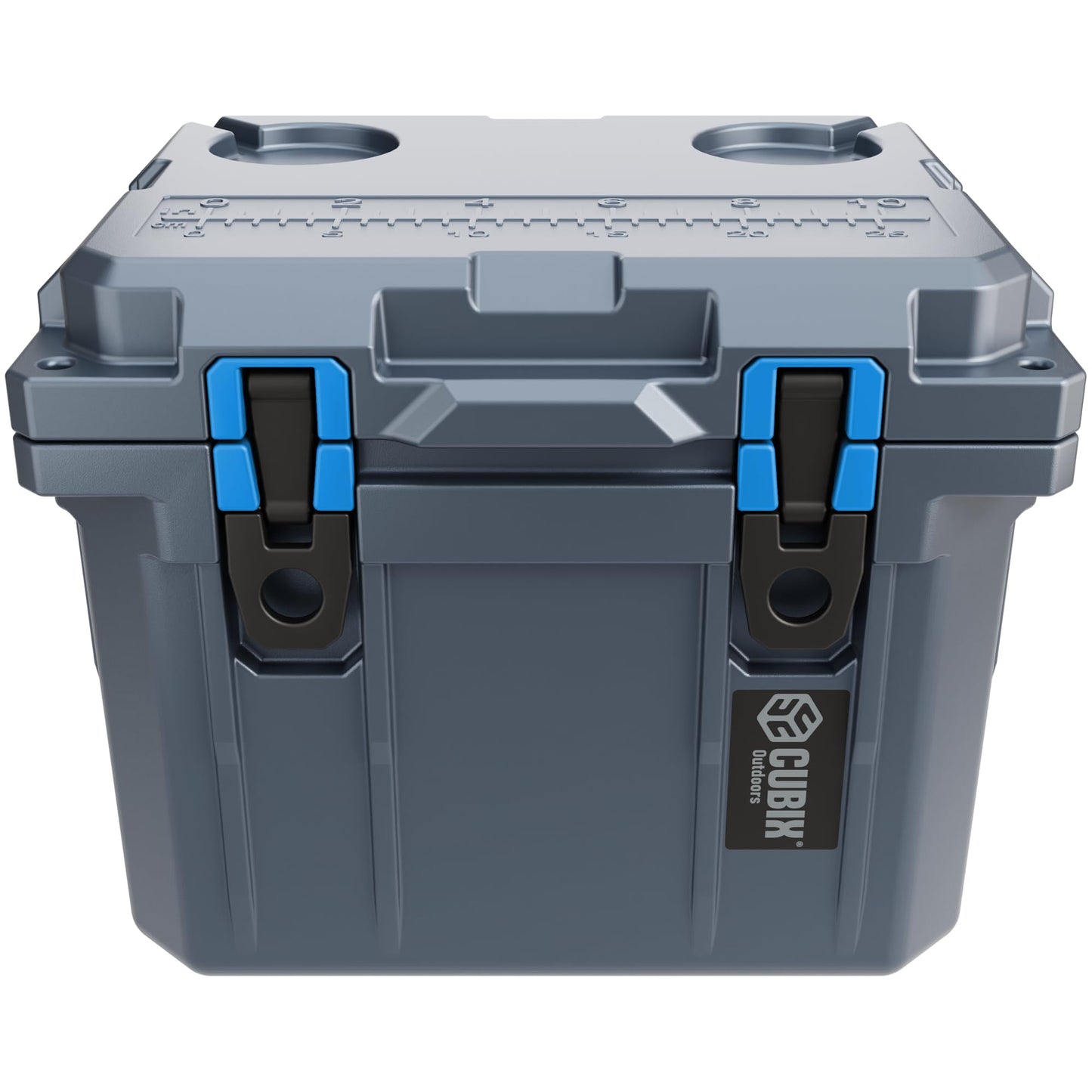 Cubix Outdoors, QuadraX 10QT Rotomolded Personal Small Cooler, Insulated Portable Hard Cooler Ice Chest, Holds Ice for 72 Hours for Outdoor Activities, 2 Built-in Cup Holders, Granite Grey