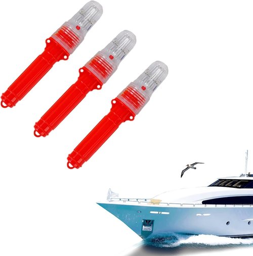 fugit 3PCS Boat Flares – Boat Flares Coast Guard Approved Marine | Waterproof Emergency Signals for Fishing Nets, Buoys & Boats