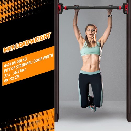 Strength Training Chin up Bar without Screws - Adjustable 27.2"-36.2" Width for Upper Body Training Locking Mechanism Pull-up Bar for Doorway - Max Load 440lbs
