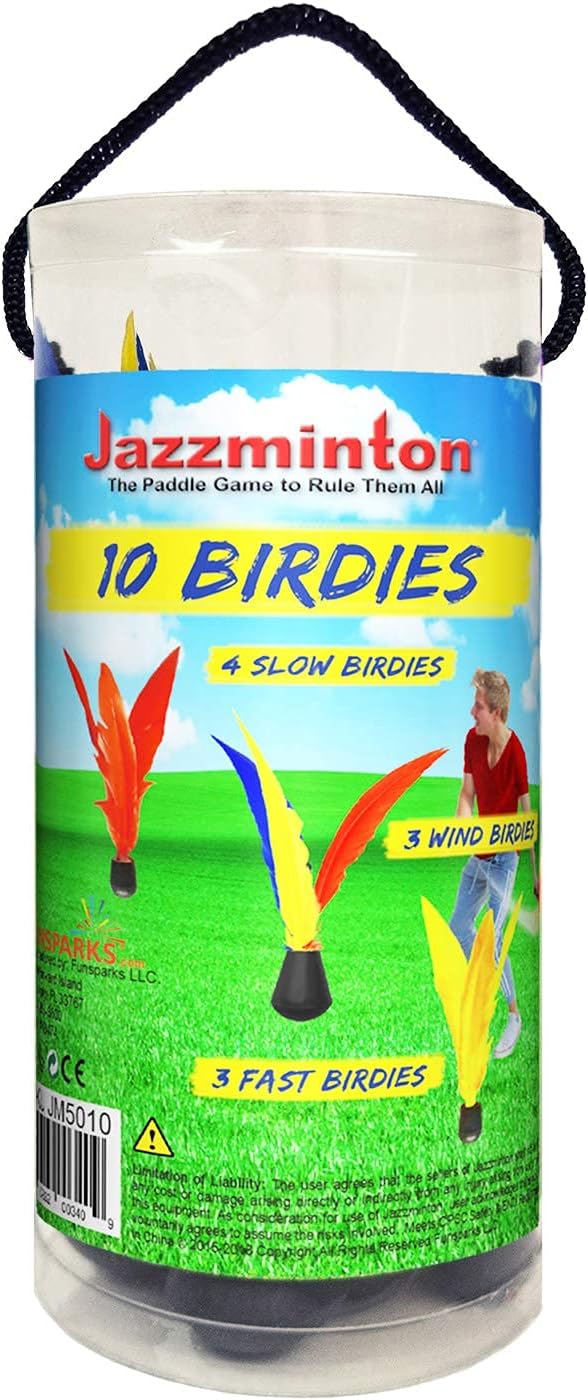 10 Replacement Birdies or Shuttlecocks for Indoor and Outdoor Game - Played at Parks, Beach, Lawn, Yard, or Tailgating