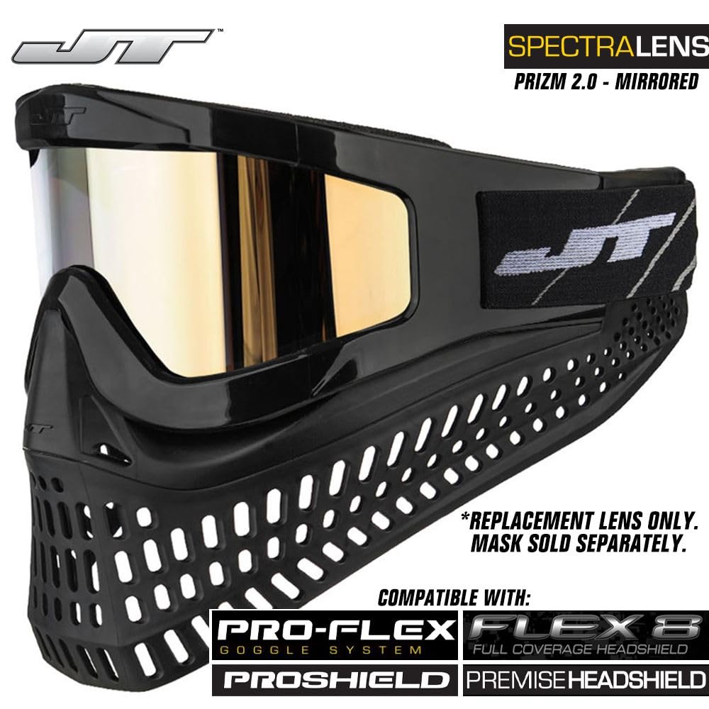 JT Flex 8/Premise/Proflex/Spectra Dual-Pane Thermal Mask Lens w/PBB Barrel Plug - Prizm 2.0 Gold