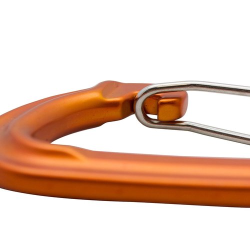 Quickdraw Set with Wire Gate Carabiner, 6-Pack, 11cm, Orange/Black