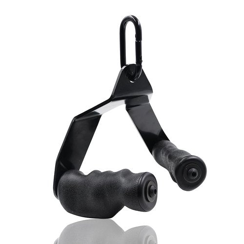J Bryant Ergonomic Steel Rowing Handles - Non-Slip TPE Coating, 440LB Max Load, Comfortable Grip for Wrist Support - Triangle V Bar for LAT Pulldown & Cable Machines - Home Gym Essential