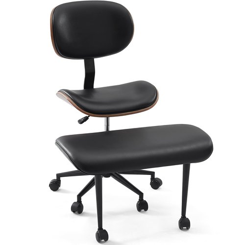 Bestier Meditation Chair with Wider Bentwood Back Support, Ergonomic Cross Legged Office Chair for Adults up to 300 lbs, 360° Swivel Adjustable Height for Multi Position (Contemporary Bentwood, Black)