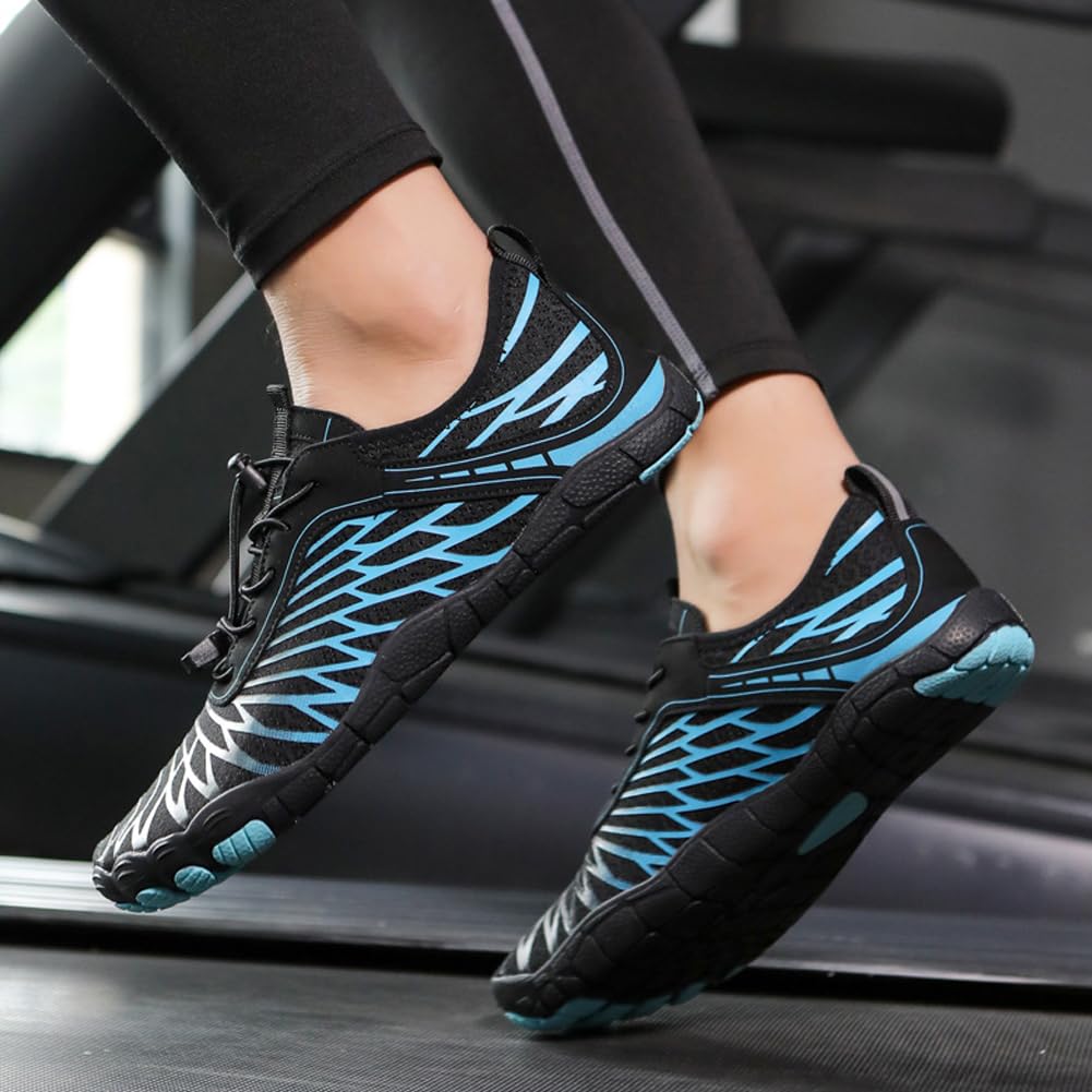 ELETON Barefoot Shoes Women Men Footwear, Wide Toe Box Hiking Zero Drop Non-Slip Quick-Dry River Boat Pool Beach Water Shoes, Lightweight Swimming Running Walking Sneakers Unisex Blue