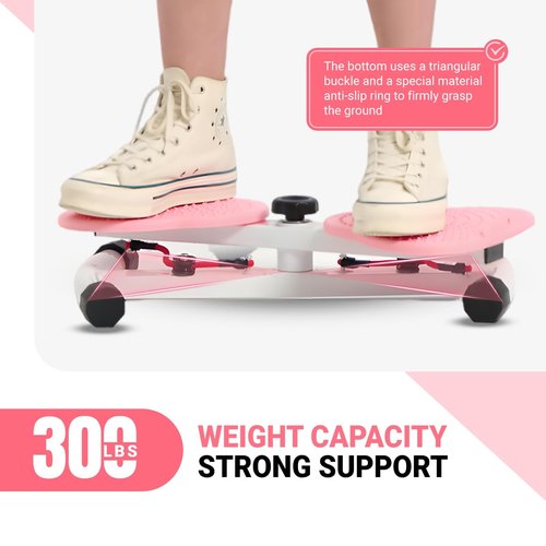 Waist Twister Machine with Resistance Bands - 300 lbs Weight Capacity, Non-Slip Twist Board, Noiseless Ab Twister for Belly Fat Loss, Home Gym Equipment for Women/Men