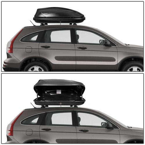 DNA MOTORING Rooftop Cargo Box Carrier Lockable Heavy Duty Car Top Storage Case, Capacity 110 Lbs, 53" L x 34" W x 15" H, 11 17 Cubic Ft.(Textured Black), PT-ZTL-8166-BK