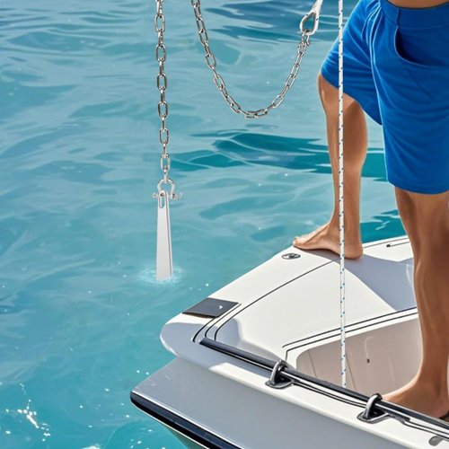 FUCNEN 1/2" Boat Anchor Rope 100 FT with 316 Stainless Steel Chain 1/4" x 6 FT, 5/16" Anti-Off Shackles and 1/2" Thimble, Anchor Rode for Mooring, Boats Pontoon, Deck, Fishing, Sail