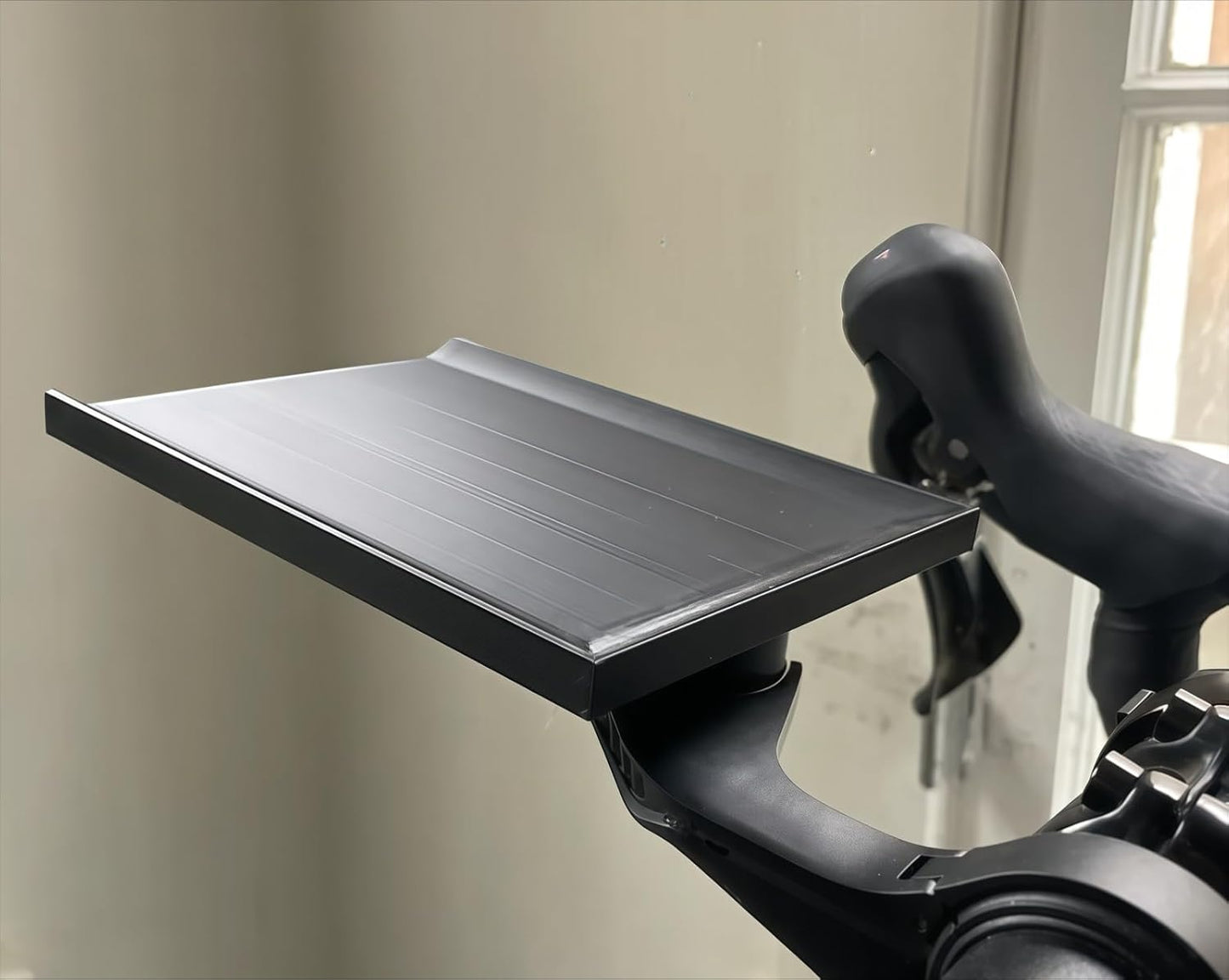 Indoor Cycling Trainer Tray, Bike Tray Fit Steerer/Stem Mount, Compatible with Garmin Mount, Hold Phone, Remotes, or Snacks for Indoor Training