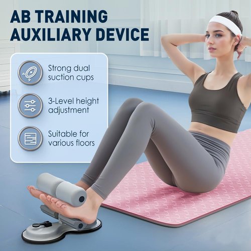Upgraded Training Auxiliary Device, 2025 New Double Suction Cups Fixing, Multi-Adjustable Three Levels of Trainer Equipment, Abdominal Muscles Full Body Training for Home Gym Exercise (Black)