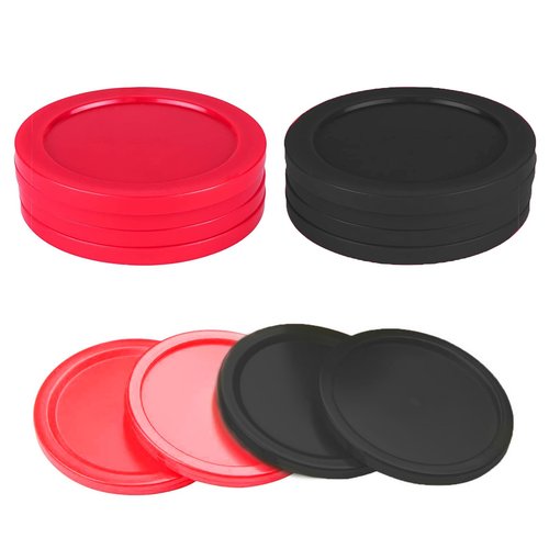 8-Pack, 2.5-Inch Air Hockey Pucks - Durable, Smooth and Colorful Pucks for Home and Kids Tables - Compatible with Standard Pushers and Goals - Best Air Hockey Accessories by INSCOOL