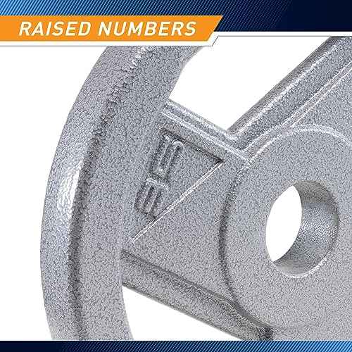 Marcy Classic 2" Cast Iron Olympic Grip Plates for Strength Training and Weightlifting