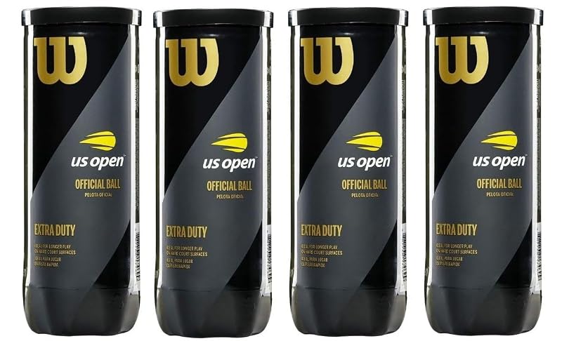 Wilson US Open Extra Duty Tennis Balls - 12 Cans (36 Balls) + 24 Cans (72 Balls) - Variation: Yellow, 3 Count