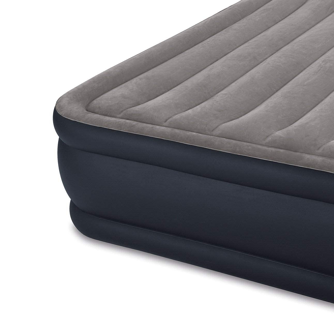 Intex 64135EP Dura-Beam Standard Series Deluxe Pillow Rest Raised Airbed with Internal Pump, Black, 16.5"/Queen
