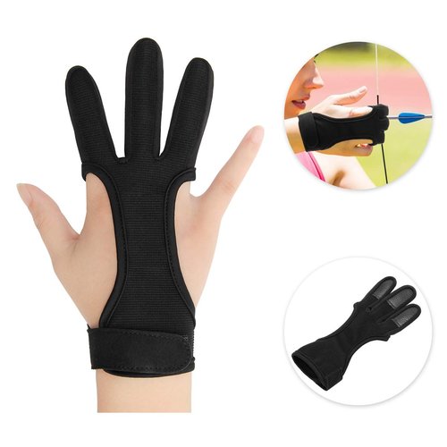 Coolrunner Archery Glove - Three Finger Leather Archery Protective Shooting Gloves for Kids, Protective Gear Accessories (S)