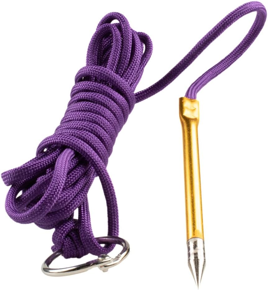 10 Foot 550lb Paracord Fishing Stringer Fish Holder with Metal Threading Needle and 1 Inch Split Ring