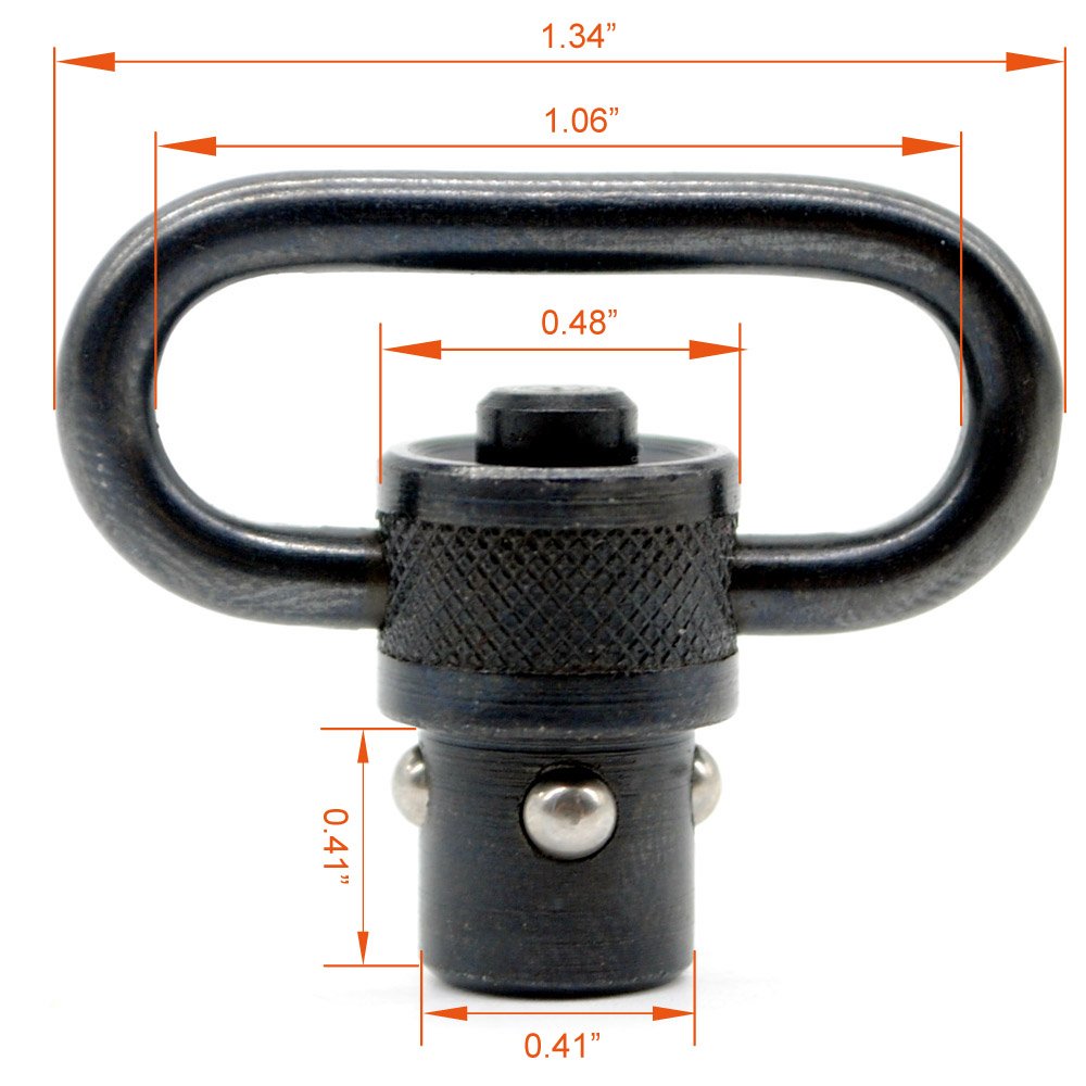 Smith's Kit 1 inch Sling Swivel Push Button Heavy Duty Quick Detachable Sling Swivel Black