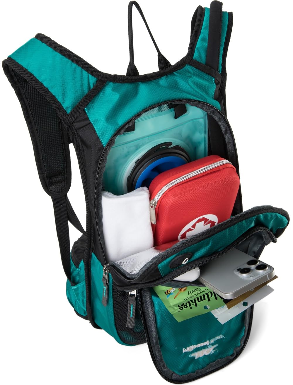 15L Insulated Hydration Backpack Pack with 2L Water Bladder Lightweight Hiking Backpack Bag for Women Men Daypack for Hiking Running Festival Camping Biking (Emerald)
