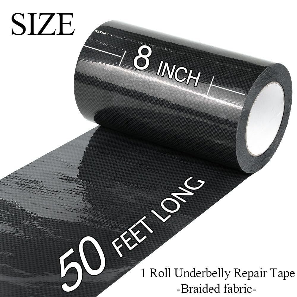 CHUANGSEED RV Underbelly Tape 8'' x 50Ft Flexible Waterproof Fabric Repair Tape, Thick Sealing Patch for Mobile Home Belly, Camper, Travel Trailer, Permanent Bottom Repair