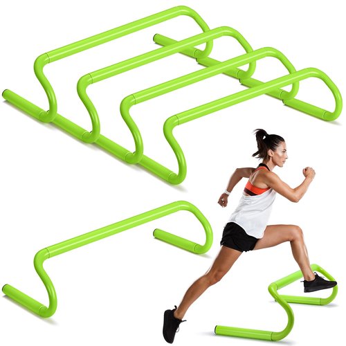 Gemscream 5 Pcs Speed Agility Training Hurdles Detachable Durable Equipment Plyometric and All Purpose Speed Training Hurdle Equipment for Athletes Soccer Basketball(6 Inch,Green)