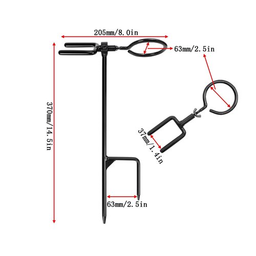 AHOSOUTLY Bow Stake with 360 Degree Adjustable Rotating Fork and Arrow Ring Strong Bow Arrow Bracket for Recurve/Compound Bow