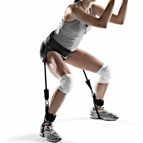 Vertical Jump Trainer Resistance Bands System with Ankle Straps & Belt for Leg Strength Training Basketball, Volleyball, Football, Tennis Agility Workout Equipment