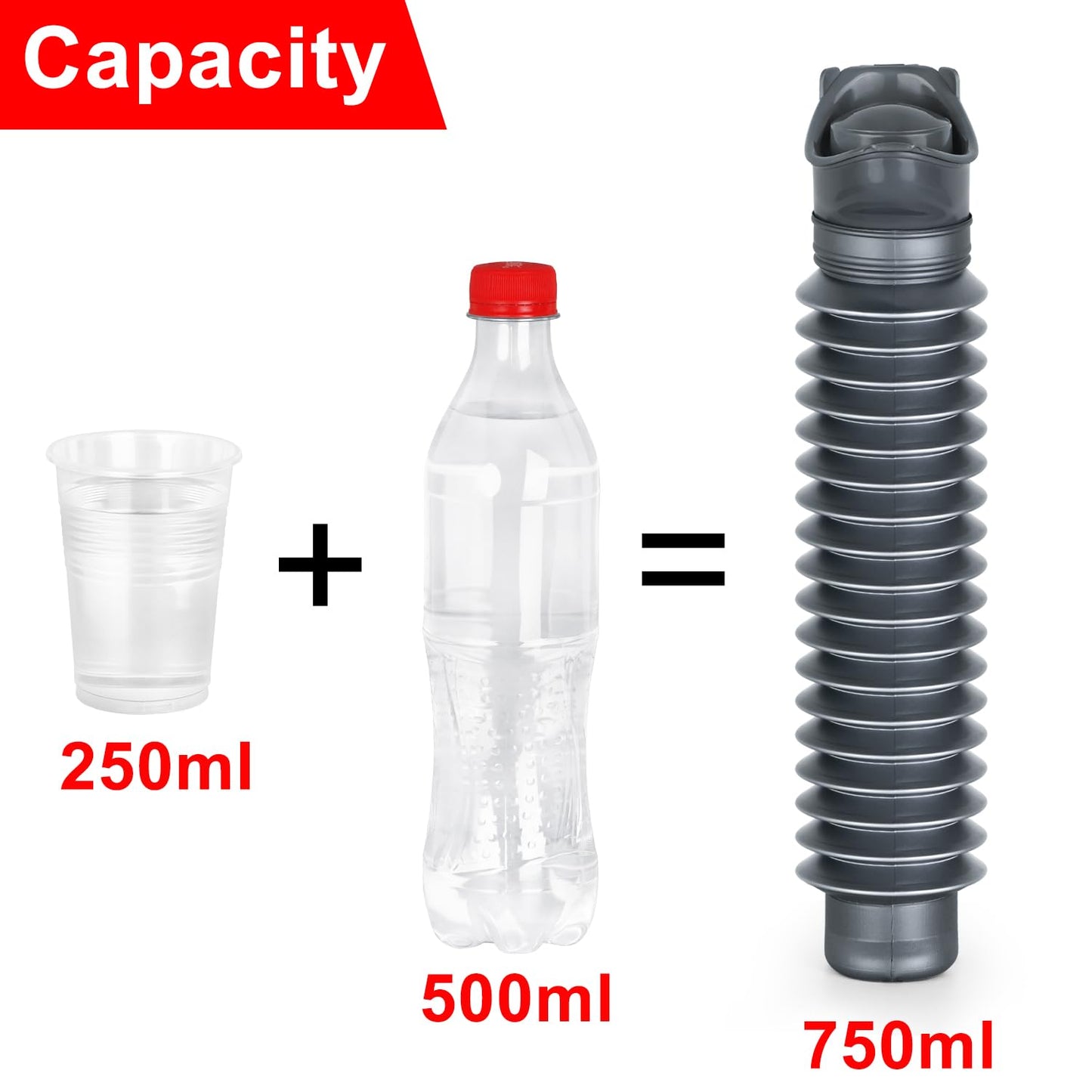 Pee Bottles For Men,Adjustable Urine Bottle With Disposable Replacement Bags,Car Pee Bottle For Men And Women,750ml,Leakproof,2-Piece Set Emergency Urinal For Road Trips,Traffic Jams And Camping