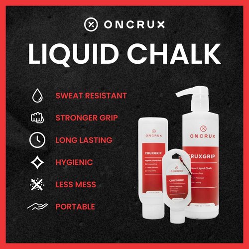 ONCRUX Liquid Gym Chalk - Liquid Hand Chalk for Weightlifting - Mess Free Lifting Chalk Liquid - Long Lasting Liquid Grip Chalk for Climbing - Liquid Chalk Gym Chalk for Gymnastics, CrossFit 6.5 fl oz