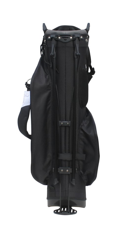 Rife RF-LITE Golf Stand Bag 9" 7-Way Divider Top, Putter Compartment, Lightweight Dobby Nylon, Black/Gray with Hydration Sleeve & Rain Hood