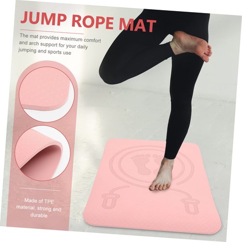 HEMOTON Non Slip Jump Rope Mat Thickened Exercise Mat Portable Fitness Training Accessory for Home Workouts Soundproof and Shock Absorbing Design