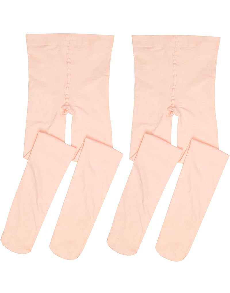 Ultra Soft Kids Ballet Tights Footed Dance Stockings – 2 Pairs (Ballet Pink, 2-4T)