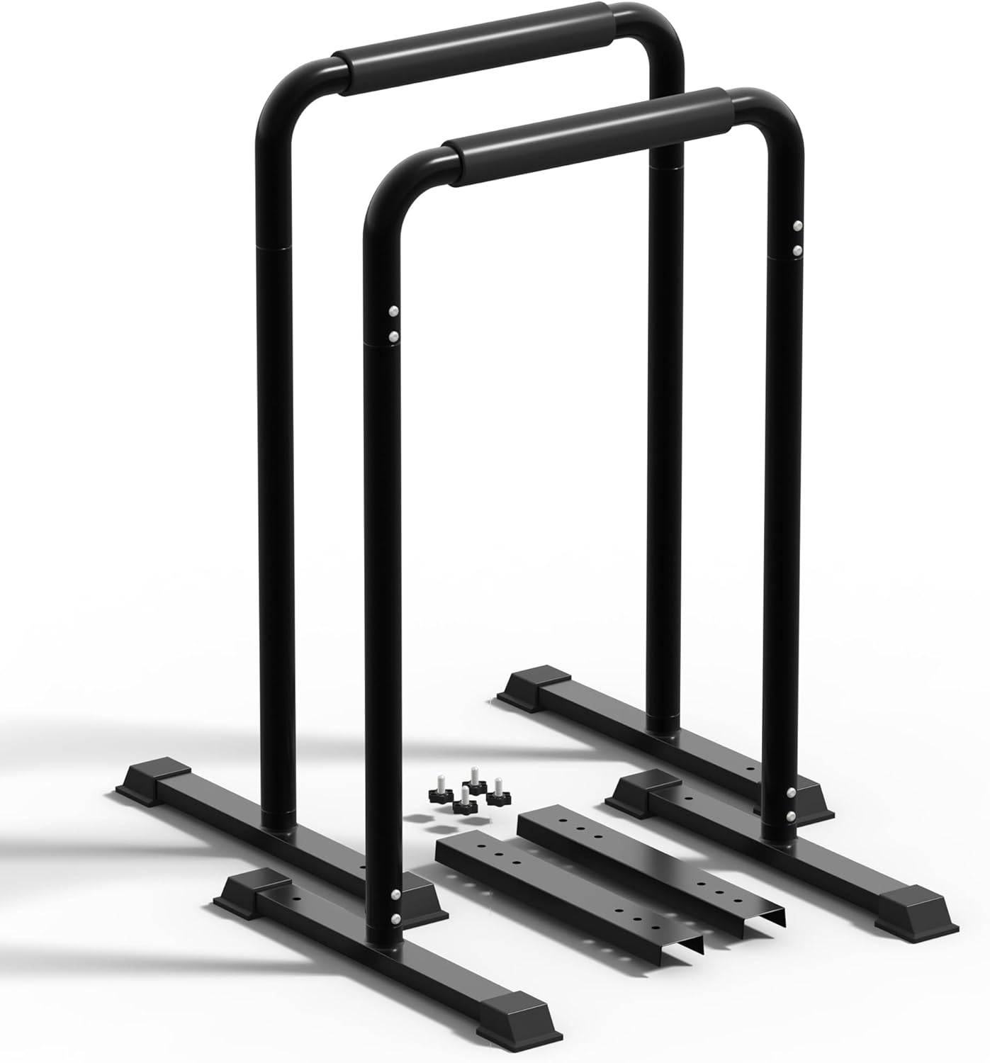 2-in-1 Adjustable Dip Bar Pro Max - Heavy Duty Parallel Bars with Connecting Parts, Extra Tall & Thickened Steel Design for Home Gym, Calisthenics & Strength Training