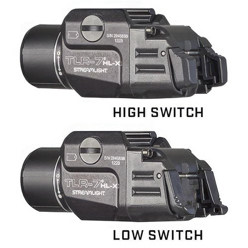 Streamlight 69458 TLR-7 HL-X USB 1000-Lumen Rechargeable Rail Mounted Weapon Light, Includes Interchangeable High and Low Switches, Black