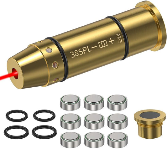 .38SPL Laser Training Cartridge Dry Fire Practice Ammo for Handguns Improve Accuracy & Shooting Skills Laser Bullet Compatible with .38 Special Revolvers