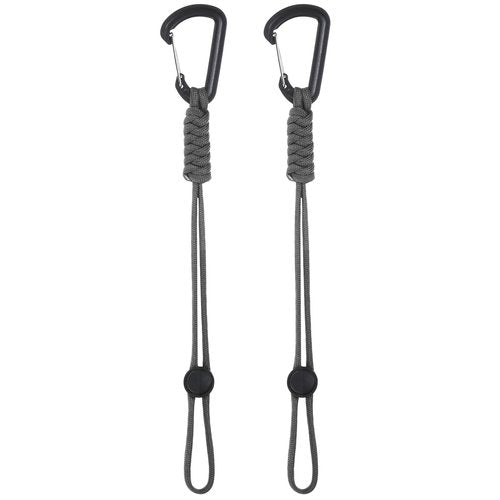 M METERXITY 2-Pack Paracord Keychains with Clips, 10 Inch Braided Lanyard Strap D Ring Adjustable Buckle Backpack Accessories for Camping/Hiking/Fishing/Traveling/Outdoor [Gray]