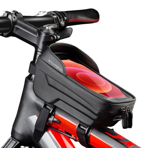 ZPZEZT Waterproof Bike Frame Bag - MTB/Road Bike Top Tube Phone Holder for Phones Under 7", Universal Bicycle Phone Pouch with Rain Cover & Shockproof Design, Commuter Cycling Accessories