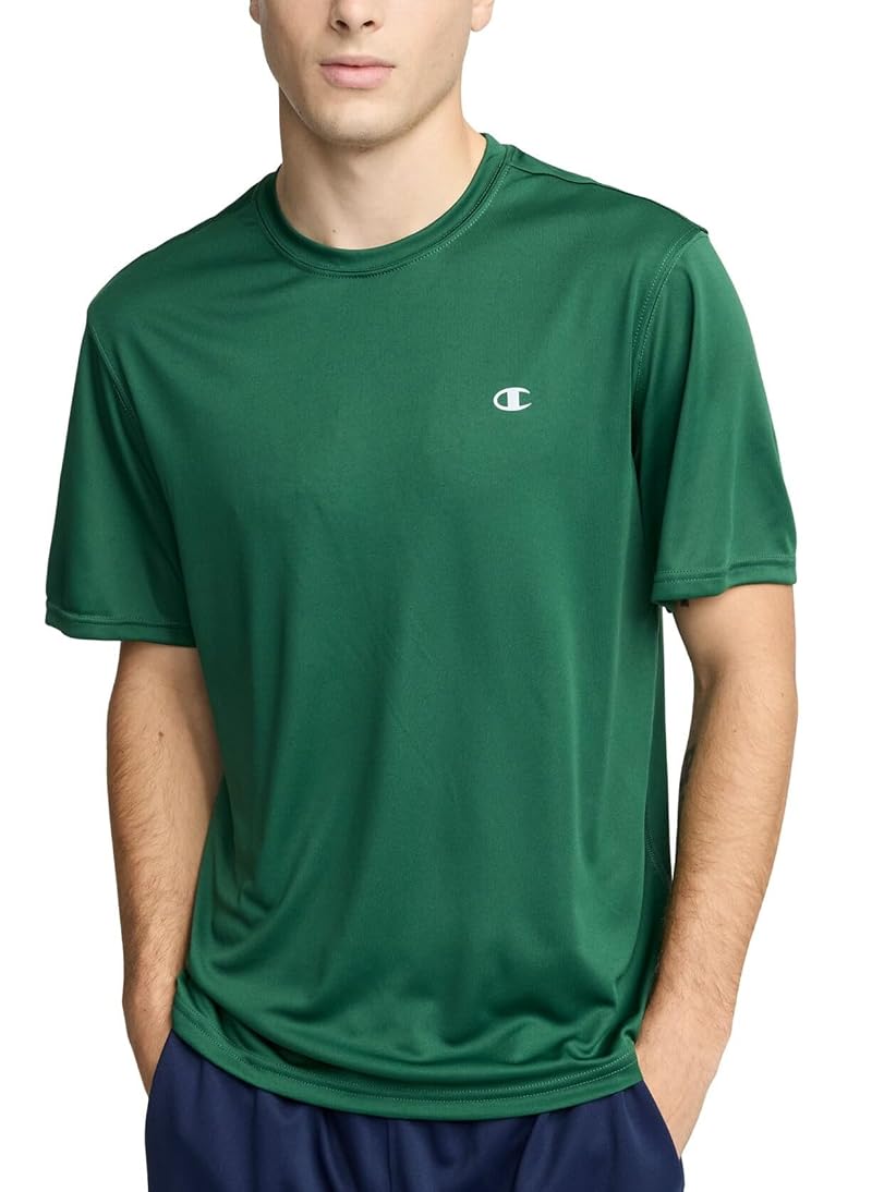 Champion men's sport tee moisture-wicking anti-odor athletic t-shirt dark green large