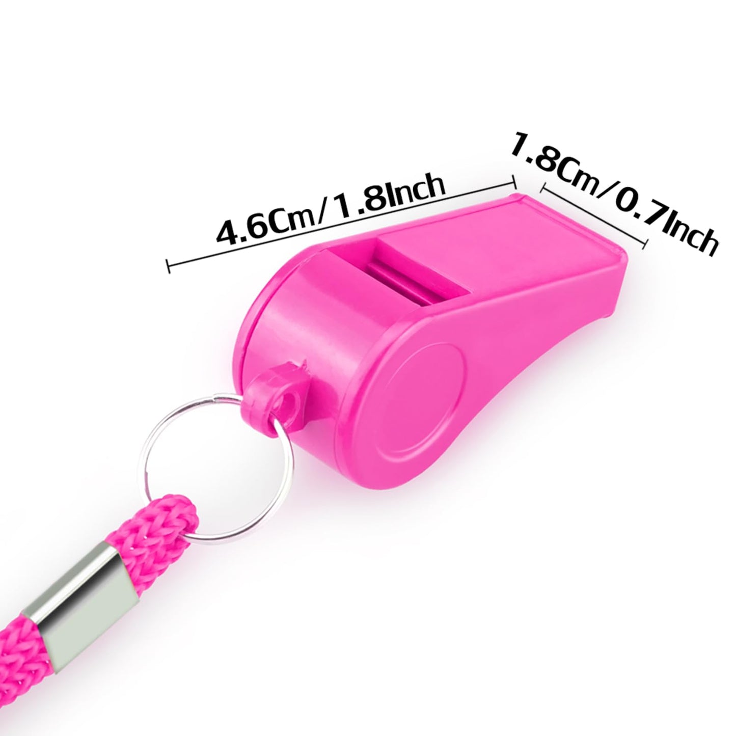 Hipat 12 Pack Pink Loud 120dB Plastic Whistles with Lanyard – High-Pitched Safety Whistle for Sports, Coaching, and Collective Entertainment