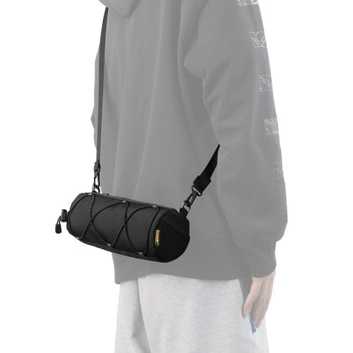 Rhinowalk Bike Handlebar Bag Bicycle Front Bag Shoulder Bag Storage Bag with Shoulder Strap for Road Mountain Bike Cycling Travel (Black)