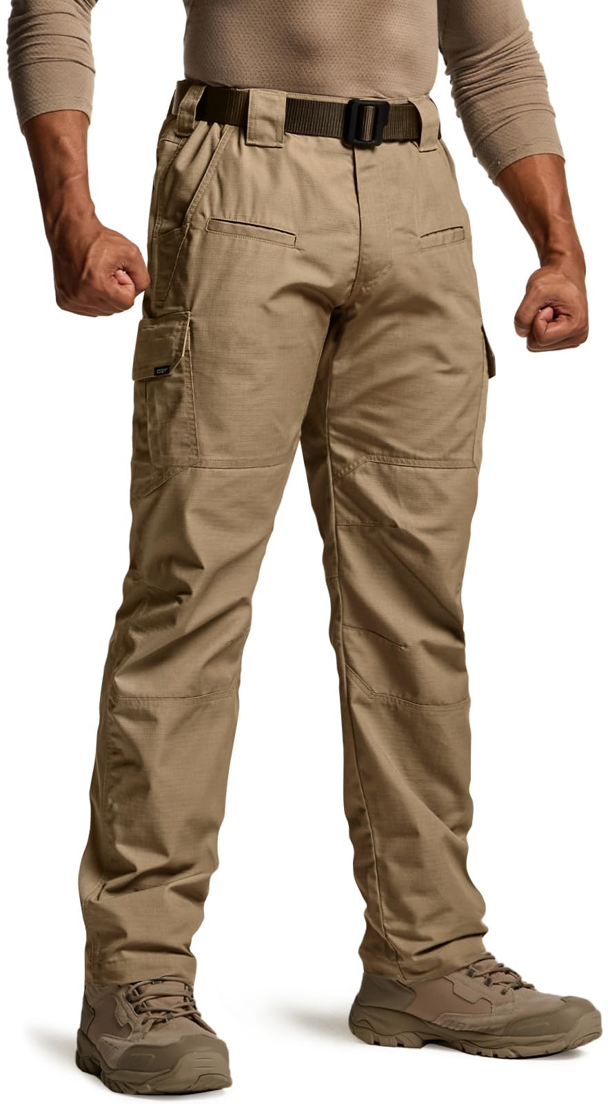 CQR Men's Tactical Pants, Water Resistant Ripstop Cargo Pants, Lightweight EDC Work Hiking Pants, Outdoor Apparel, Raider Cougar, 38W x 30L