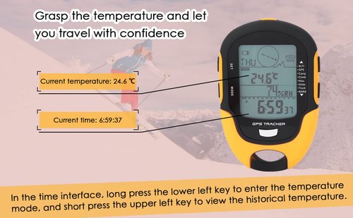 Handheld GPS Navigation for Hikers,GPS Navigation Receptor USB Portable Rechargeable Digital Altimeter Barometer LCD Thermometer with LED Flashlight for Cam Hiking Climbing Outdoor Sport